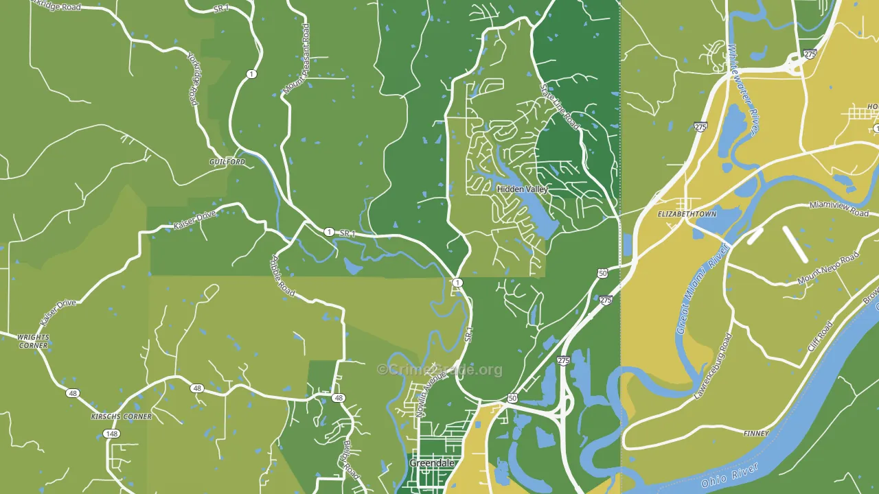 47025, IN Map of Vehicle Theft Rates