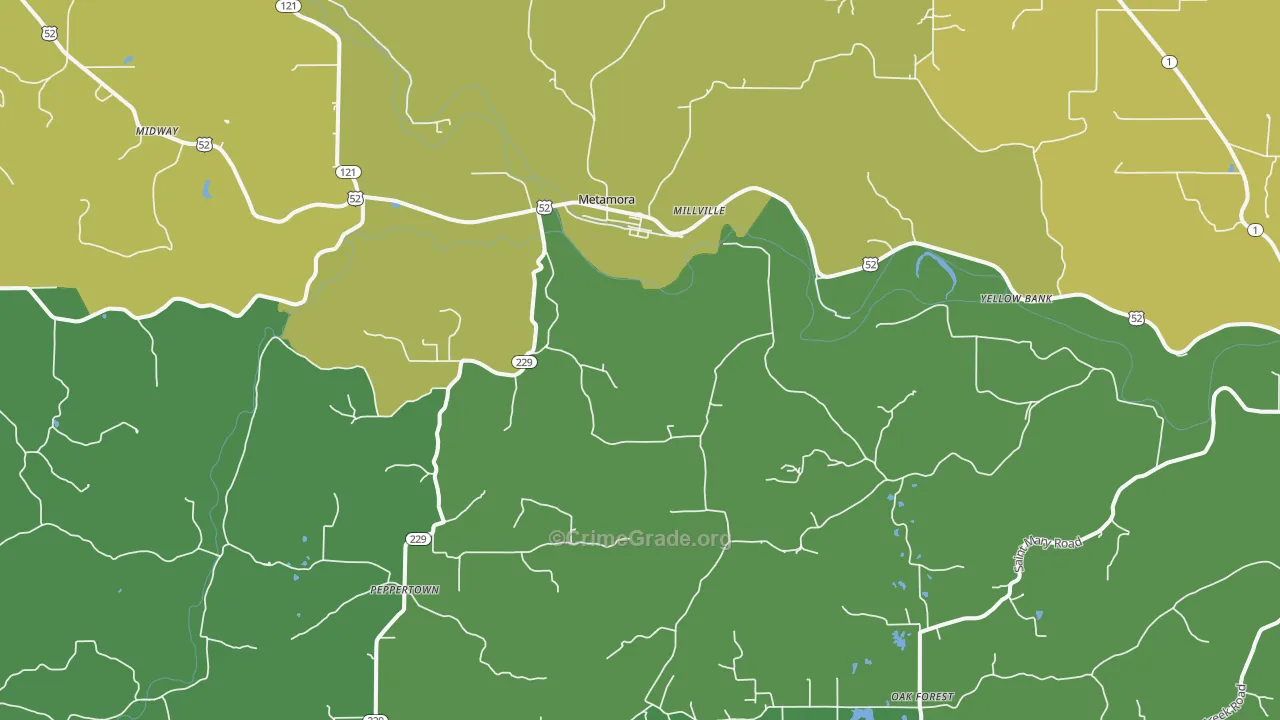 47030, IN Map of Vehicle Theft Rates