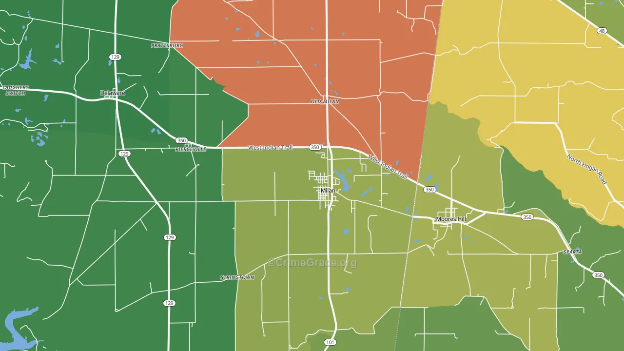 47031, IN Map of Vehicle Theft Rates
