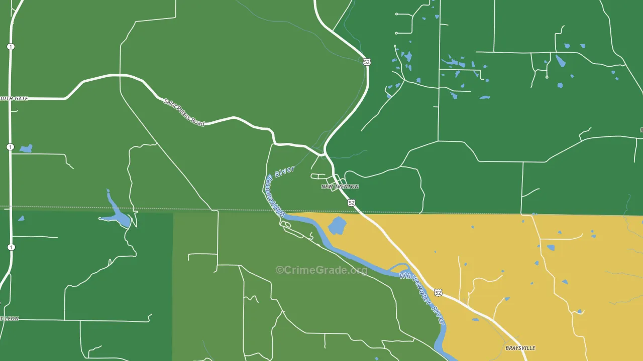 47035, IN Map of Vehicle Theft Rates