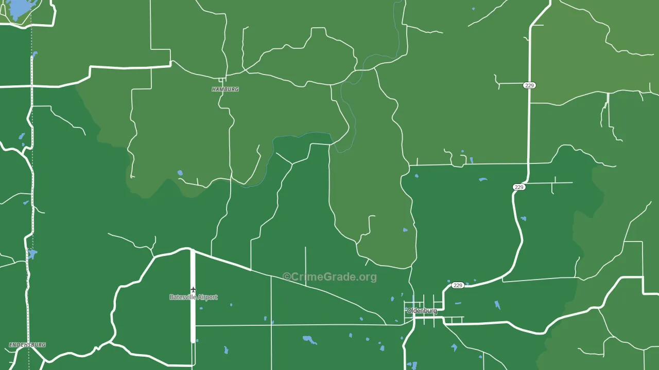 47036, IN Map of Vehicle Theft Rates