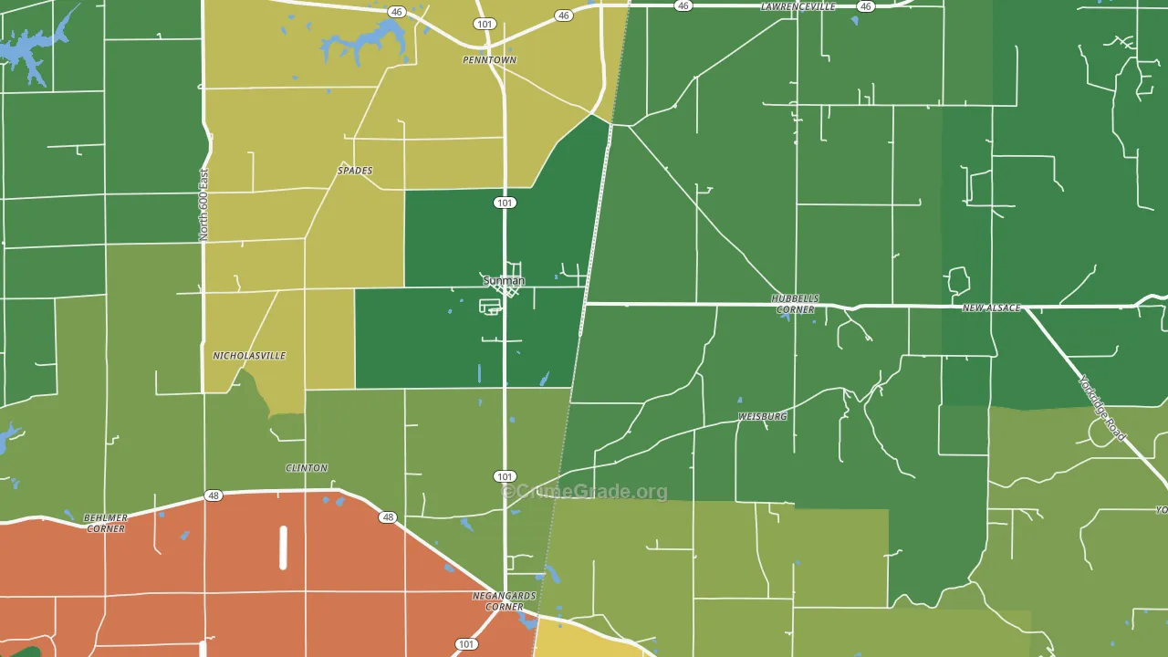 47041, IN Map of Vehicle Theft Rates