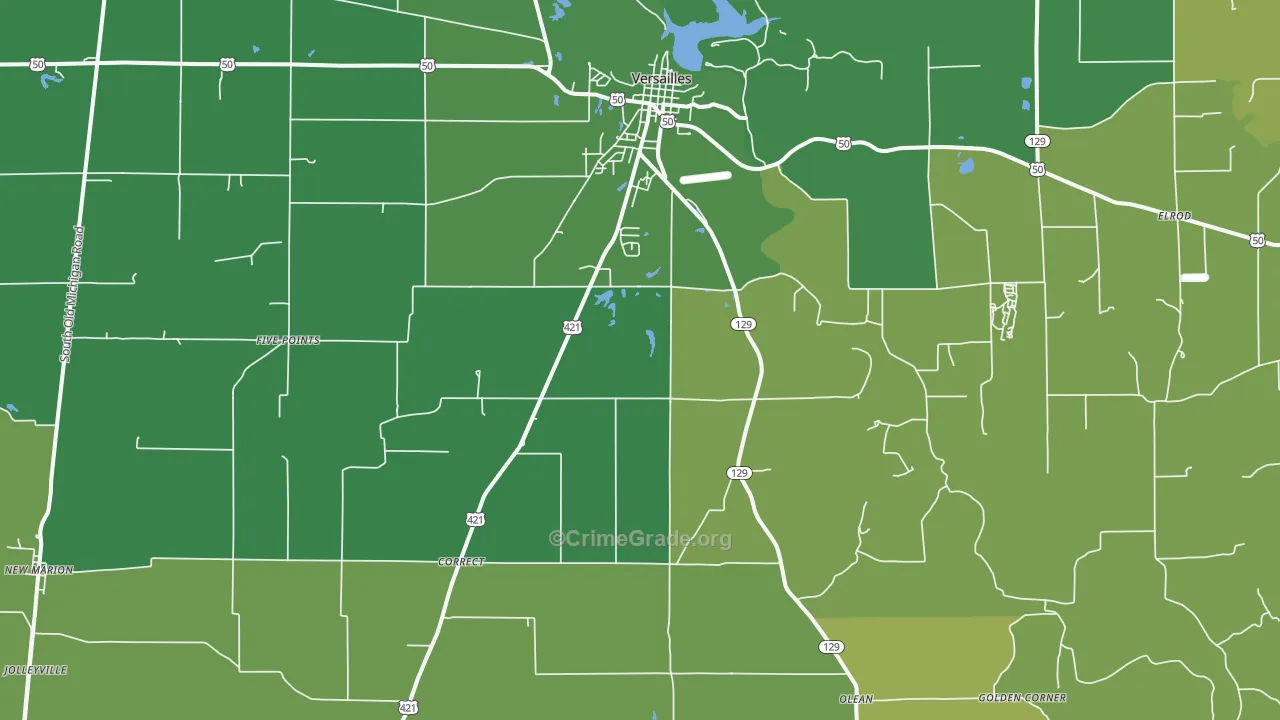 47042, IN Map of Vehicle Theft Rates