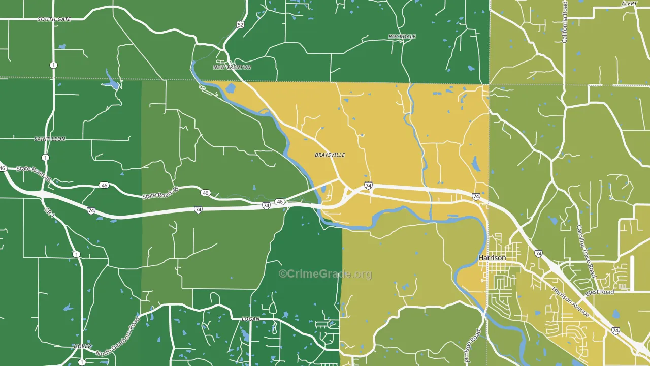 47060, IN Map of Vehicle Theft Rates