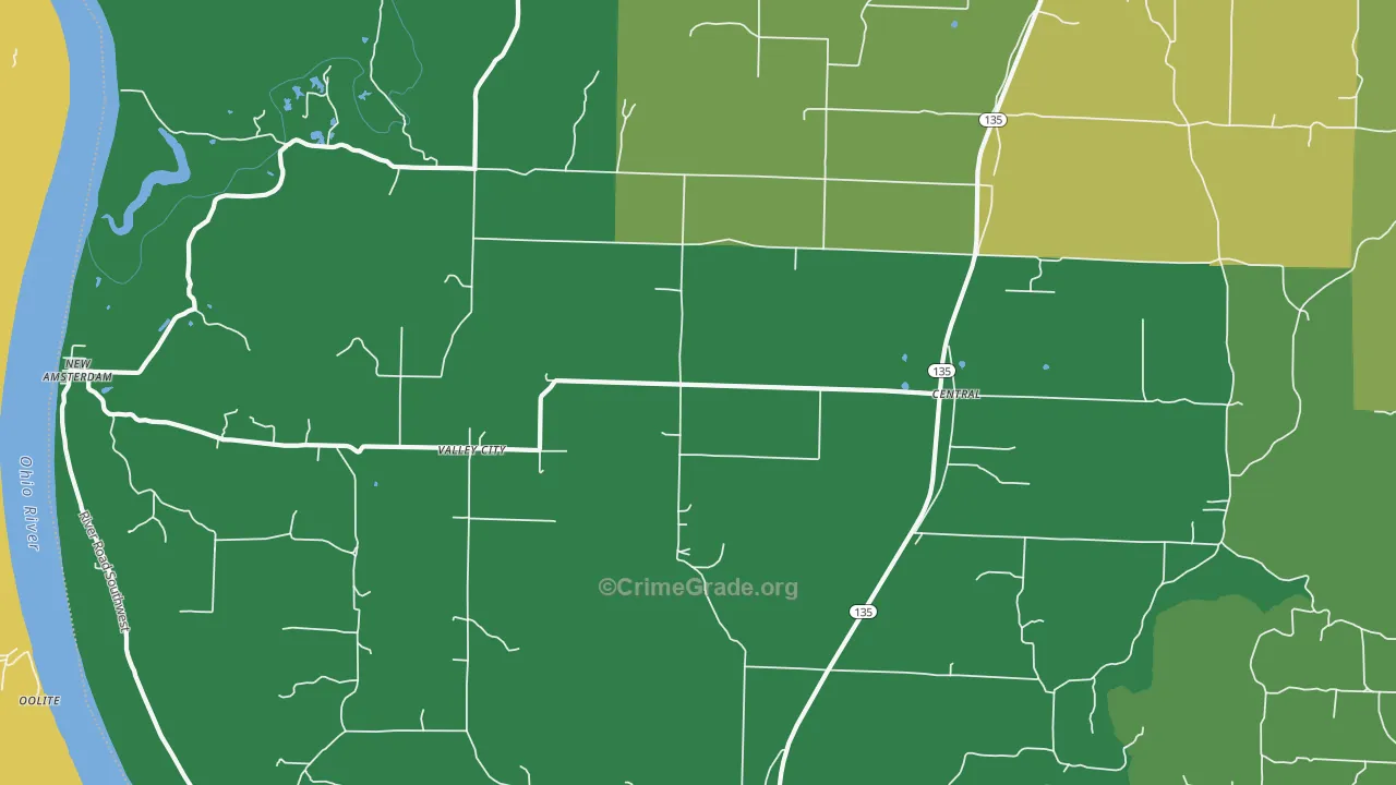 47110, IN Map of Vehicle Theft Rates
