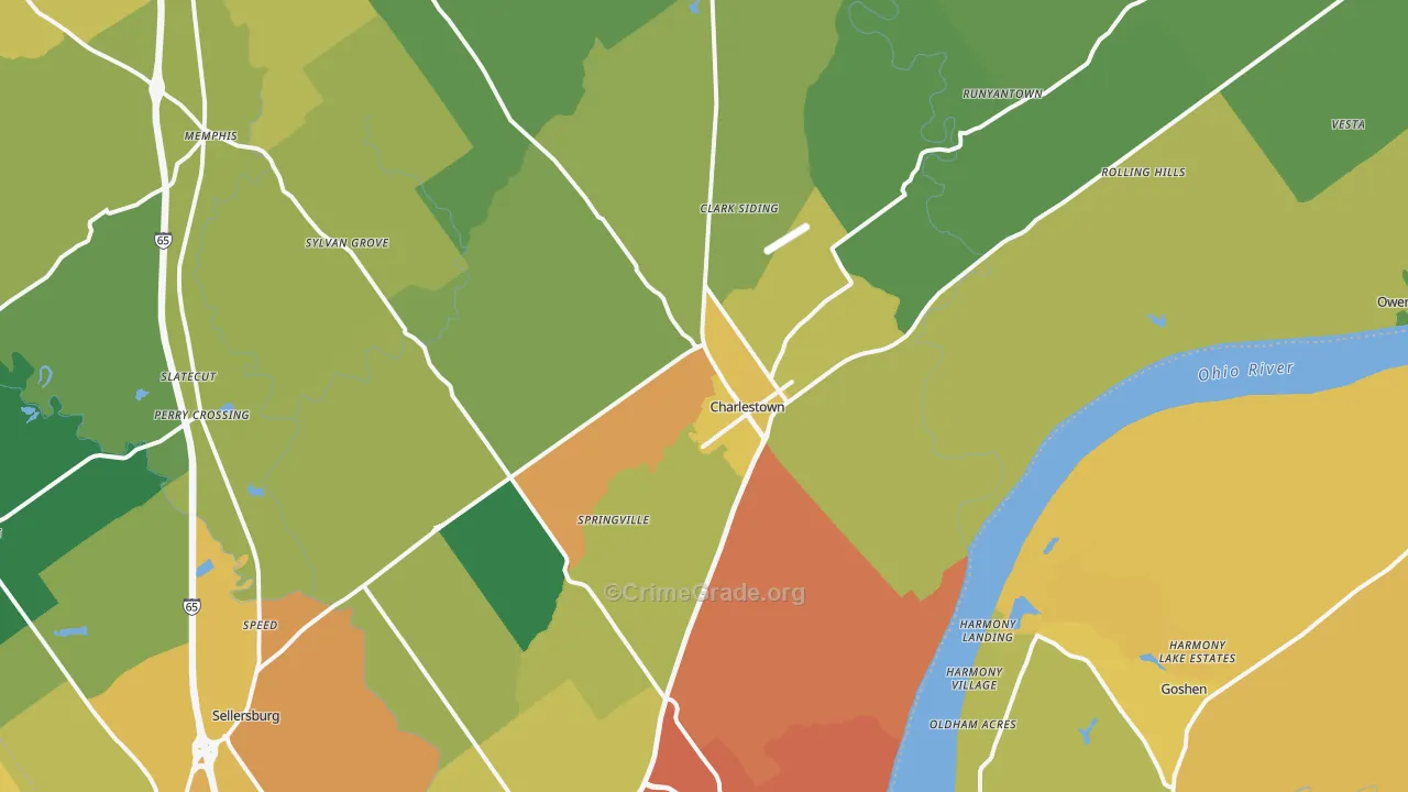 47111, IN Map of Vehicle Theft Rates