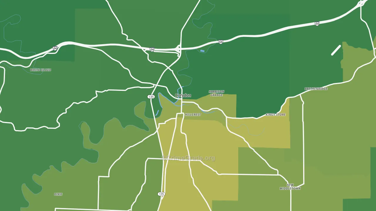 47112, IN Map of Vehicle Theft Rates