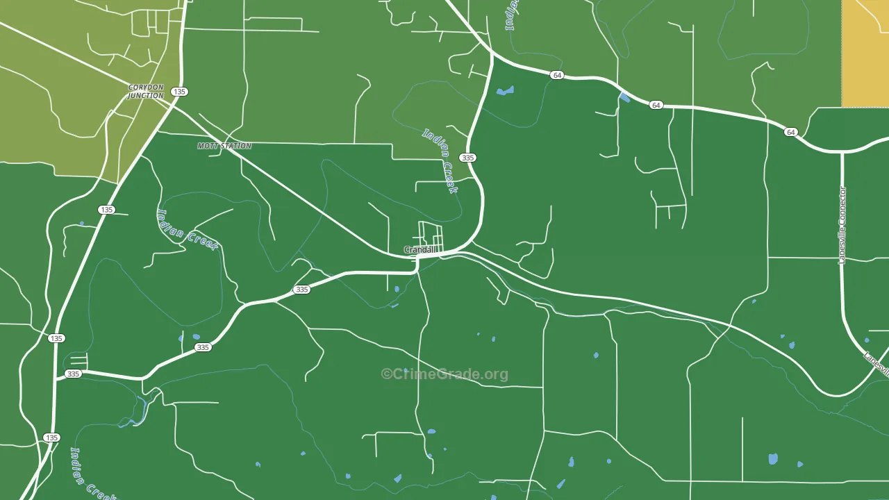 47114, IN Map of Vehicle Theft Rates