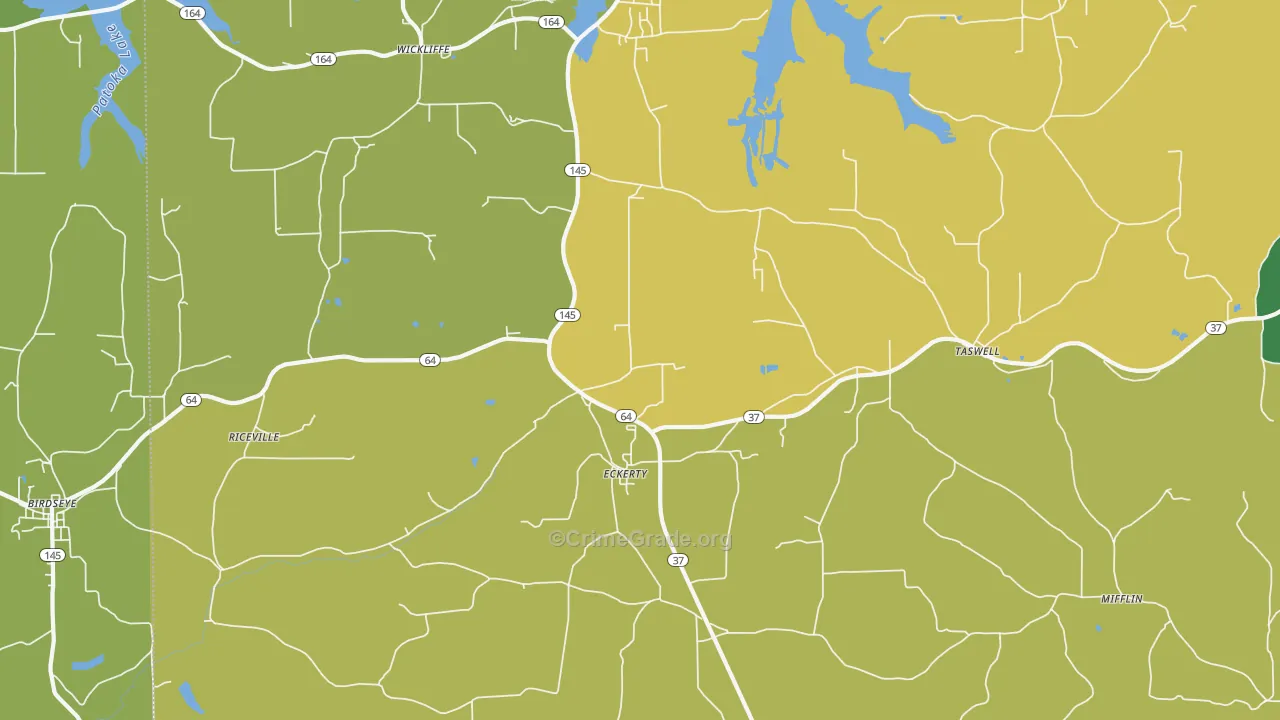 47116, IN Map of Vehicle Theft Rates