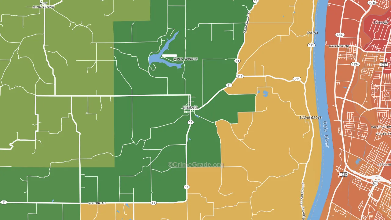 47117, IN Map of Vehicle Theft Rates