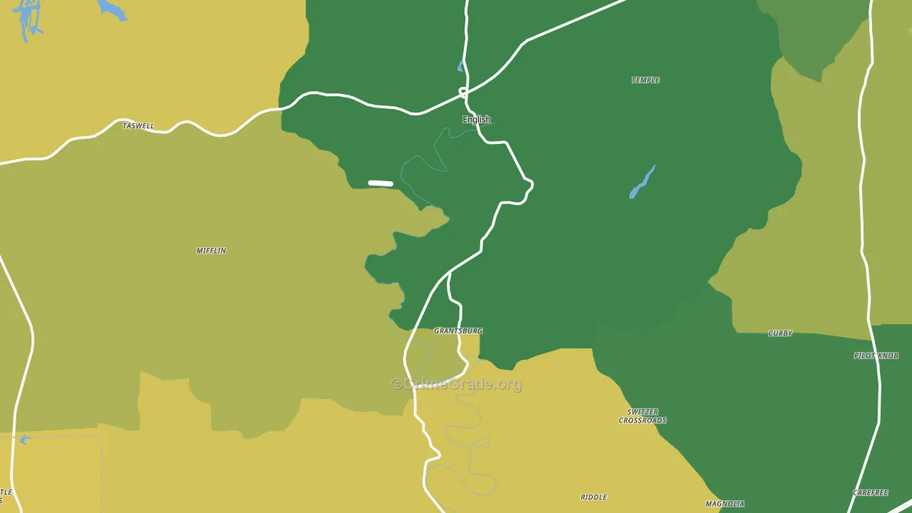 47118, IN Map of Vehicle Theft Rates
