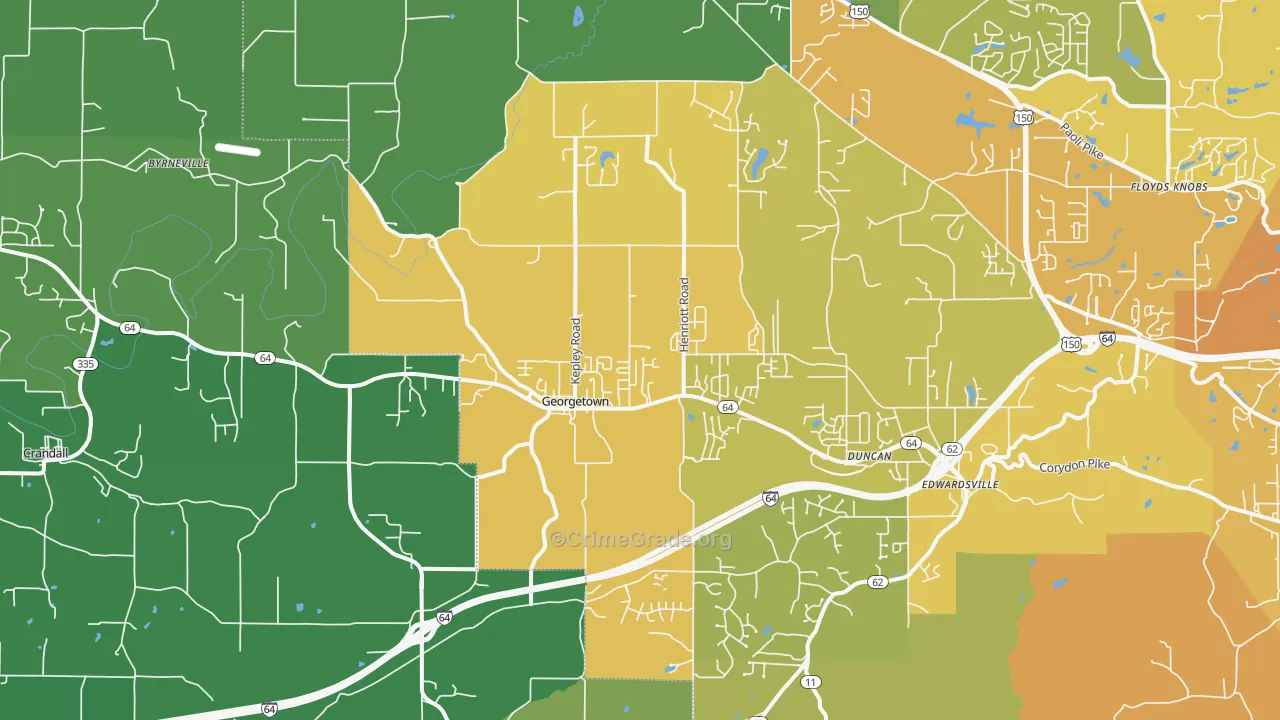 47122, IN Map of Vehicle Theft Rates