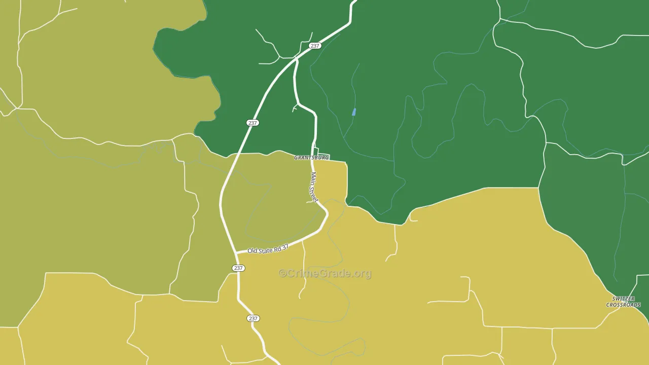 47123, IN Map of Vehicle Theft Rates