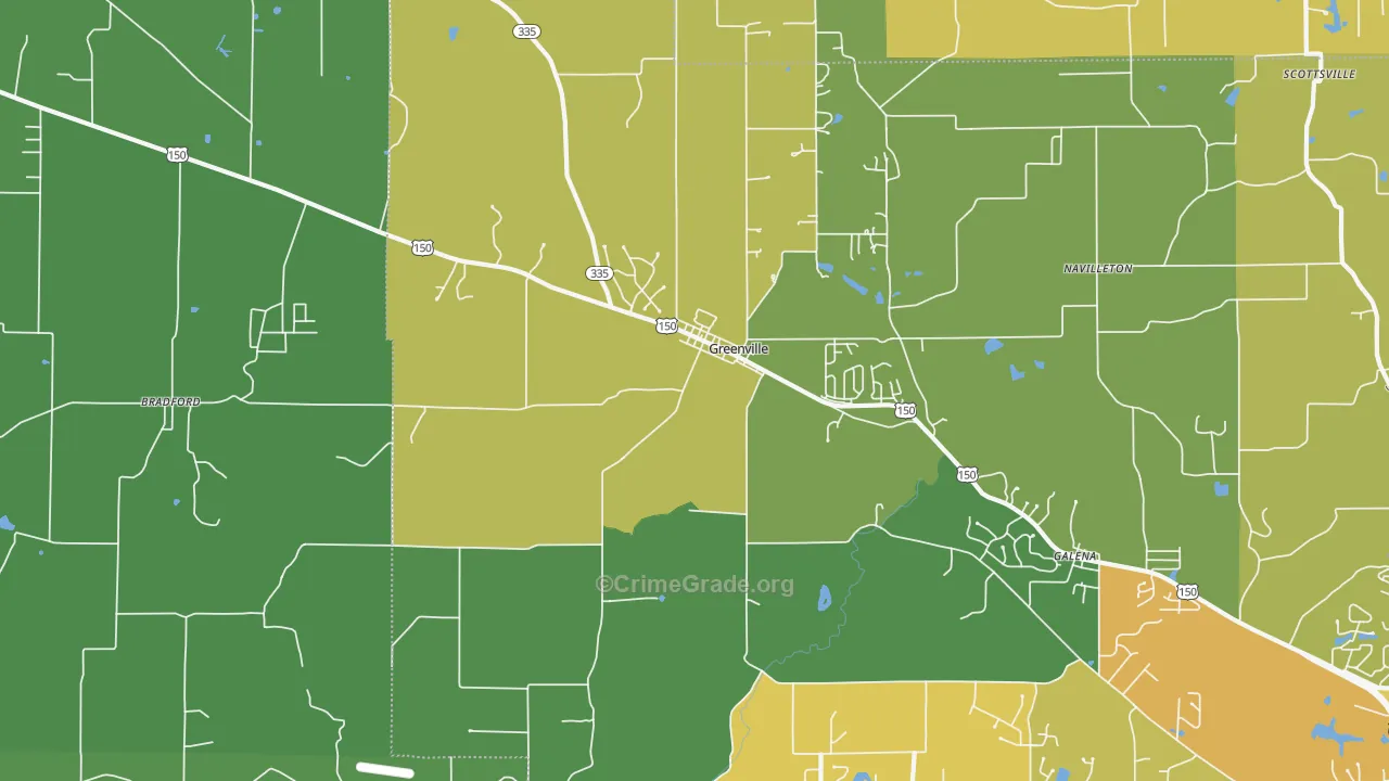 47124, IN Map of Vehicle Theft Rates
