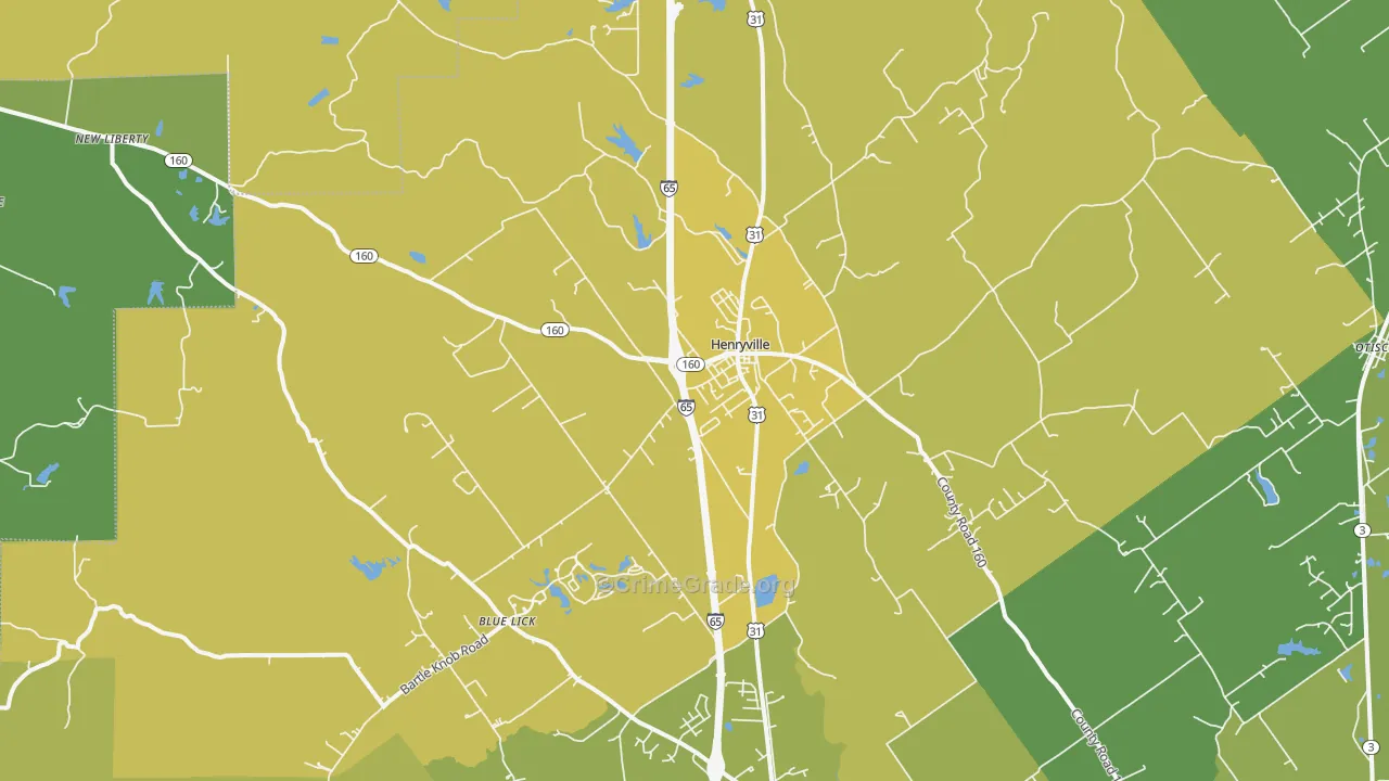 47126, IN Map of Vehicle Theft Rates