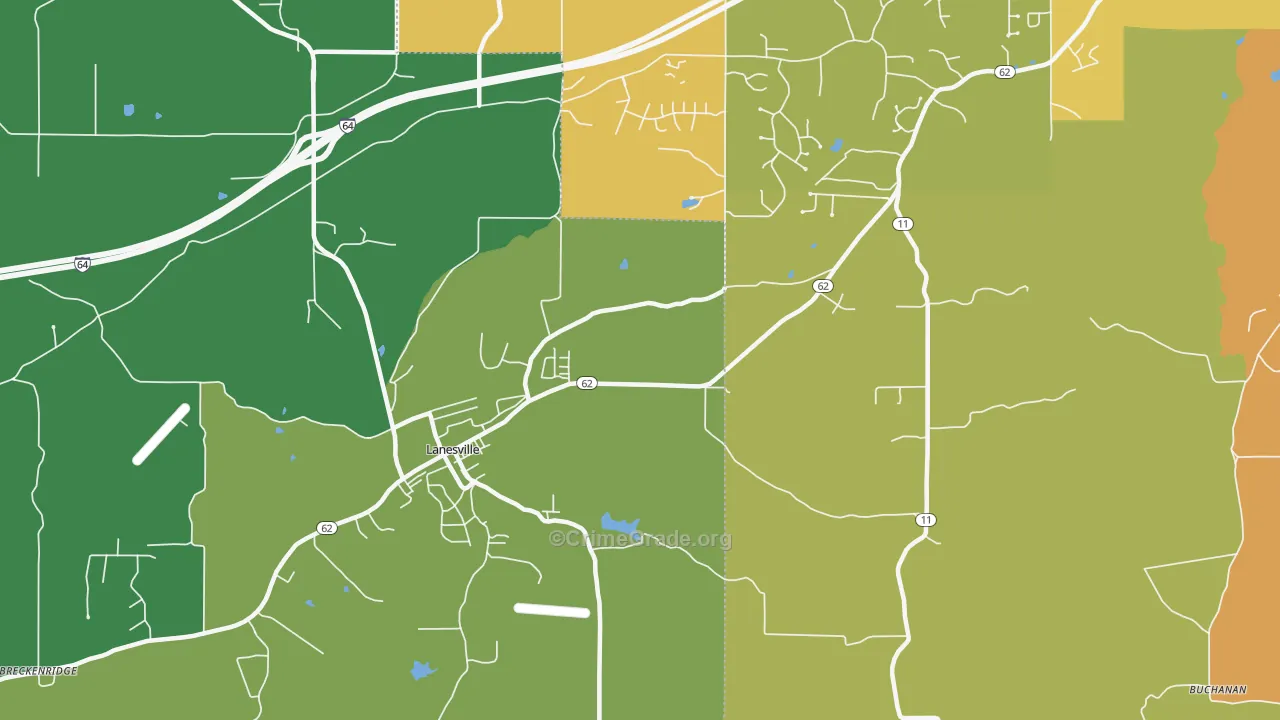 47136, IN Map of Vehicle Theft Rates