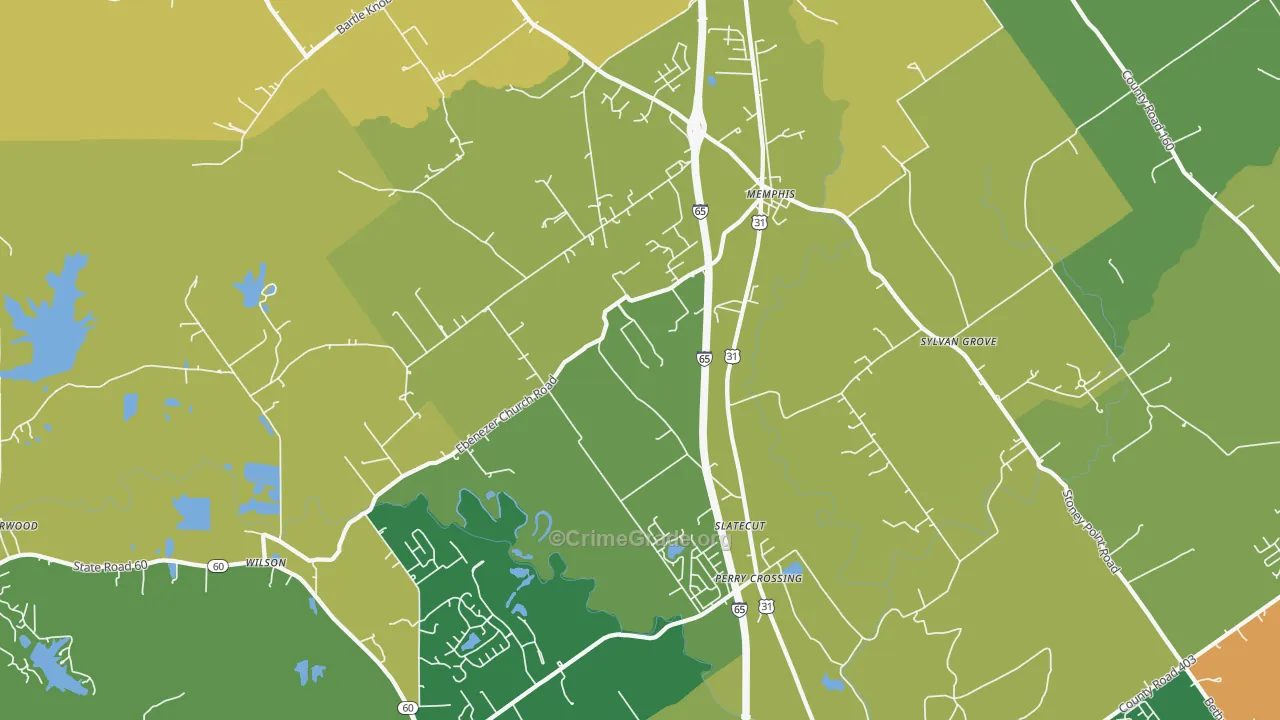 47143, IN Map of Vehicle Theft Rates