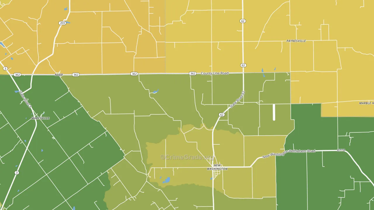 47147, IN Map of Vehicle Theft Rates