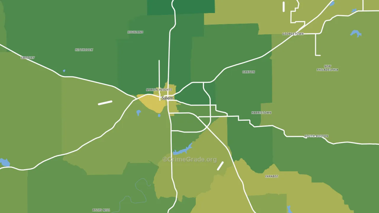 47167, IN Map of Vehicle Theft Rates
