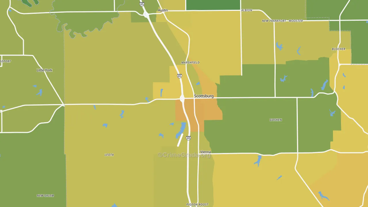 47170, IN Map of Vehicle Theft Rates