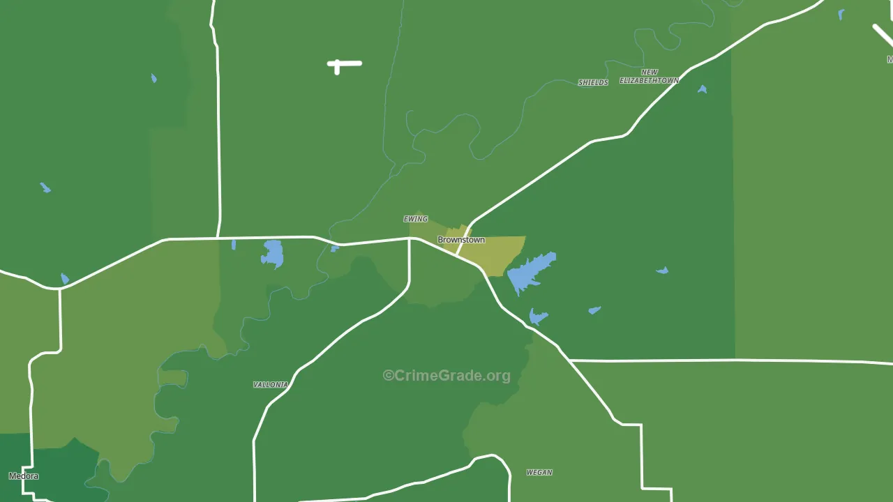 47220, IN Map of Vehicle Theft Rates
