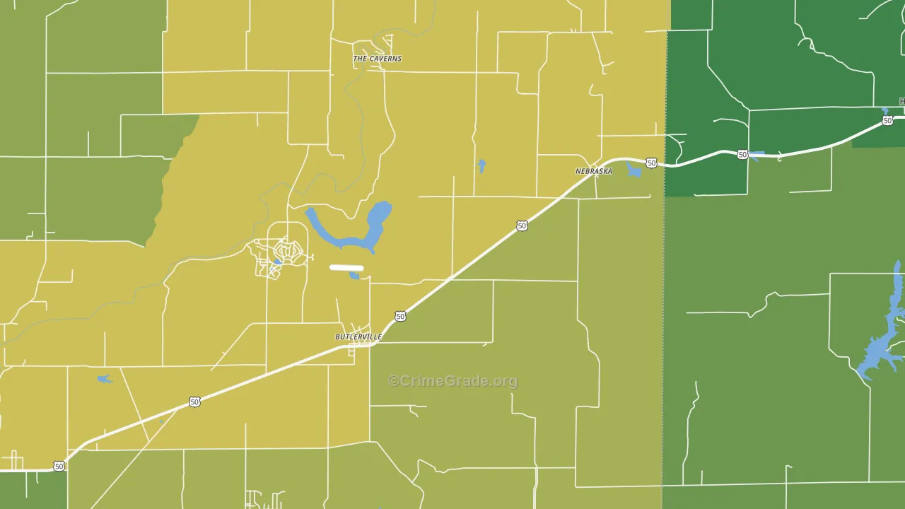 47223, IN Map of Vehicle Theft Rates