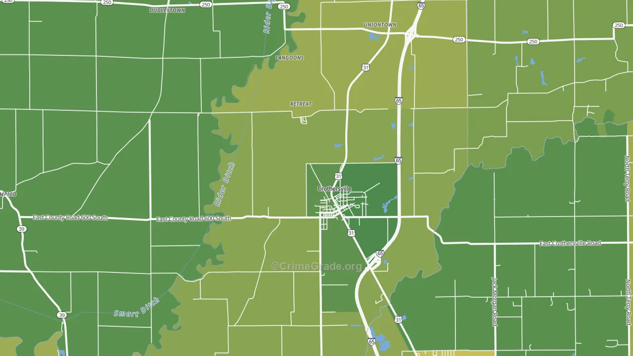 47229, IN Map of Vehicle Theft Rates