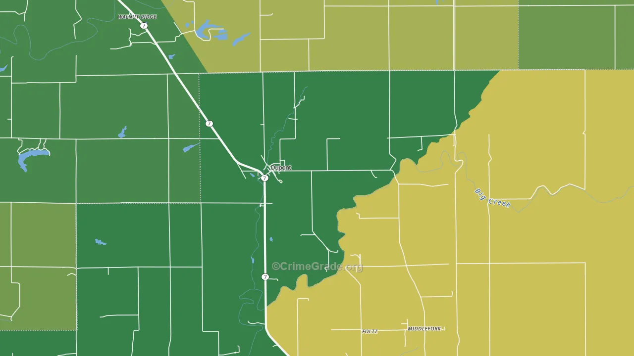 47231, IN Map of Vehicle Theft Rates