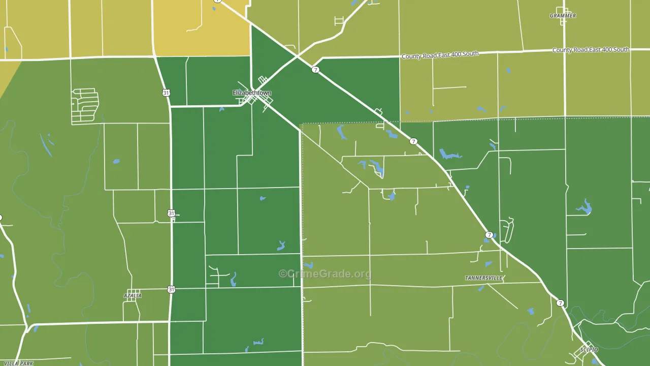47232, IN Map of Vehicle Theft Rates