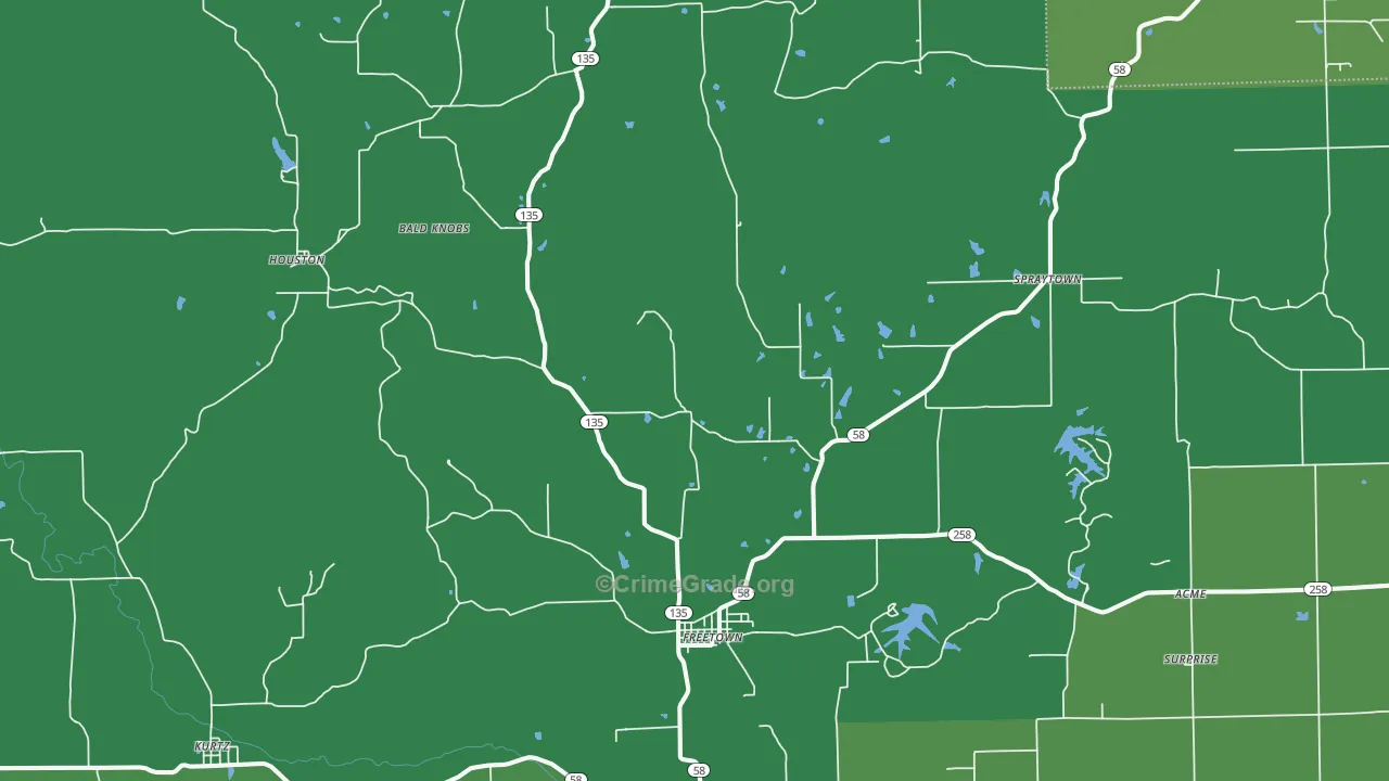47235, IN Map of Vehicle Theft Rates