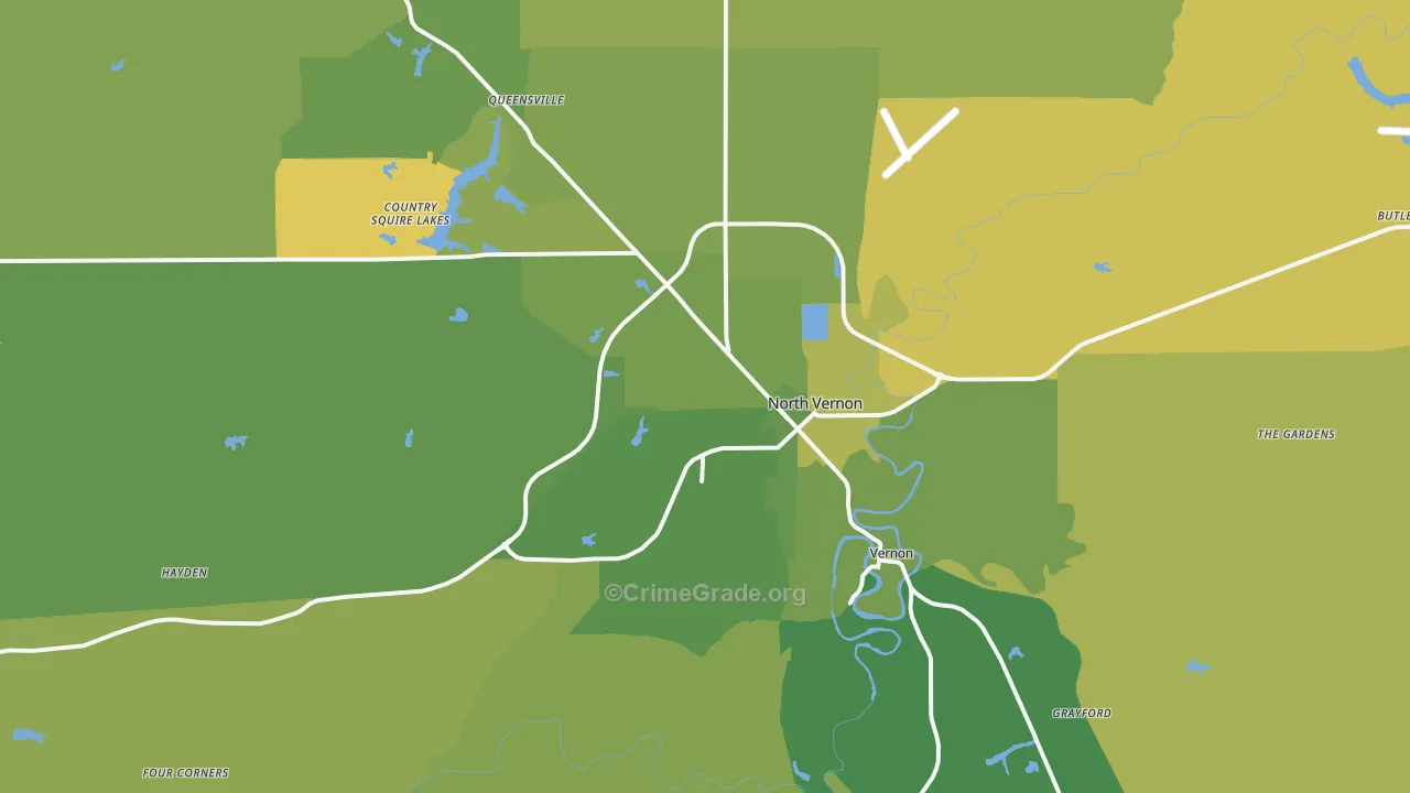 47265, IN Map of Vehicle Theft Rates
