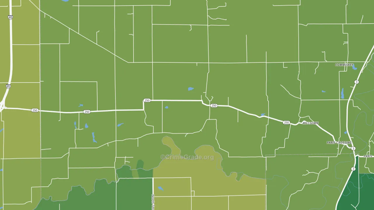 47270, IN Map of Vehicle Theft Rates