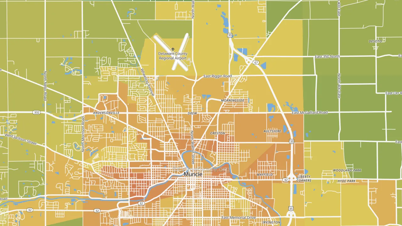 47303, IN Map of Vehicle Theft Rates