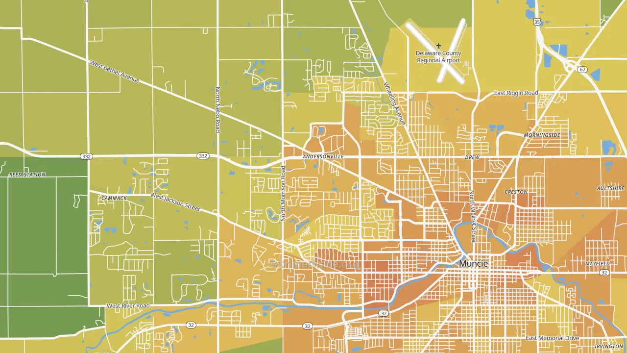 47304, IN Map of Vehicle Theft Rates