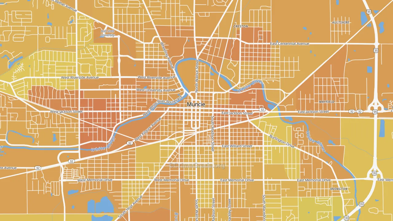 47305, IN Map of Vehicle Theft Rates