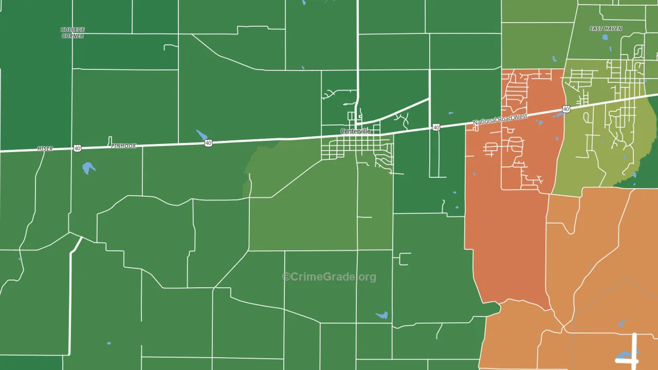 47330, IN Map of Vehicle Theft Rates