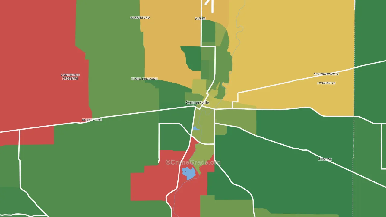 47331, IN Map of Vehicle Theft Rates