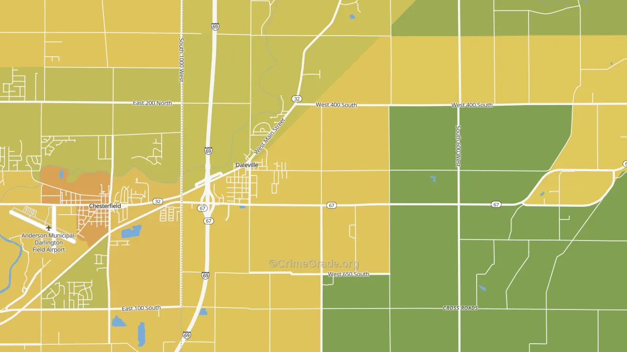 47334, IN Map of Vehicle Theft Rates
