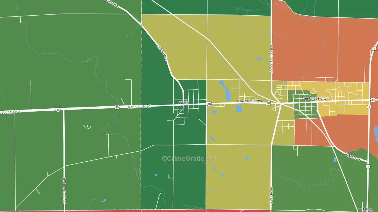 47335, IN Map of Vehicle Theft Rates