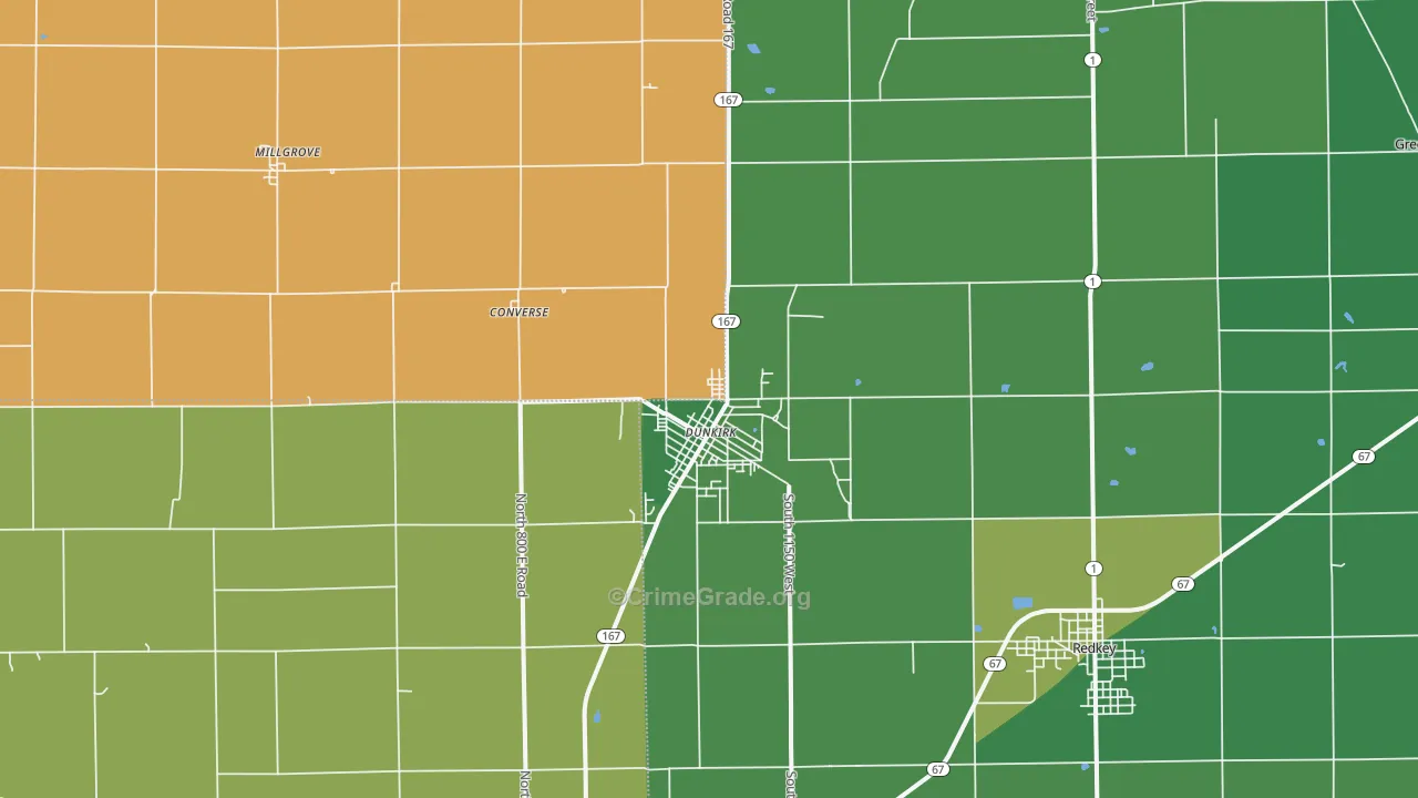 47336, IN Map of Vehicle Theft Rates