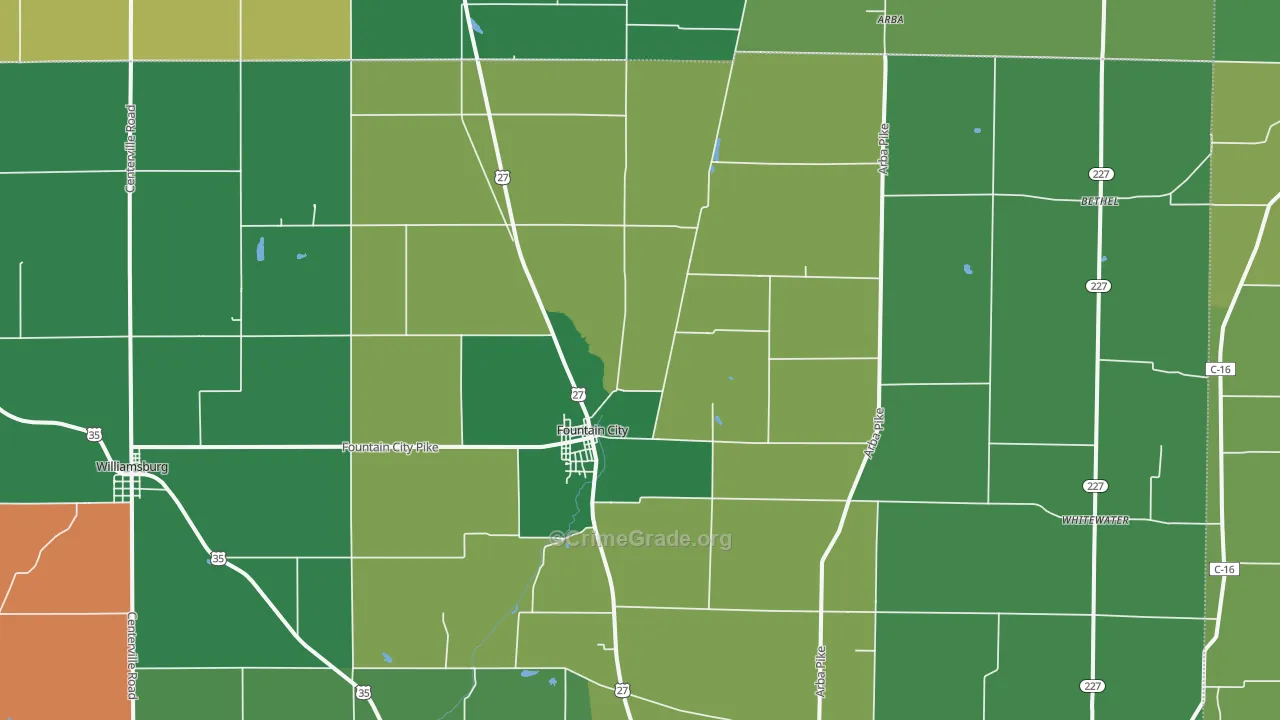 47341, IN Map of Vehicle Theft Rates