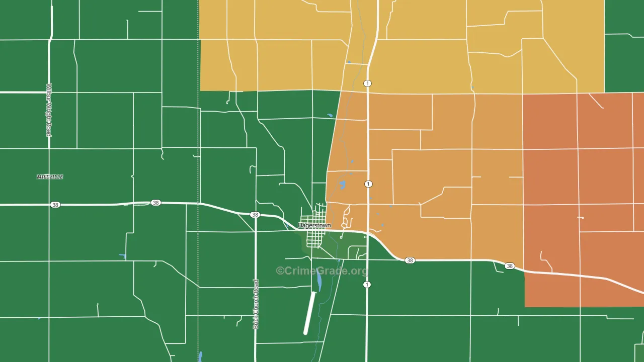 47346, IN Map of Vehicle Theft Rates