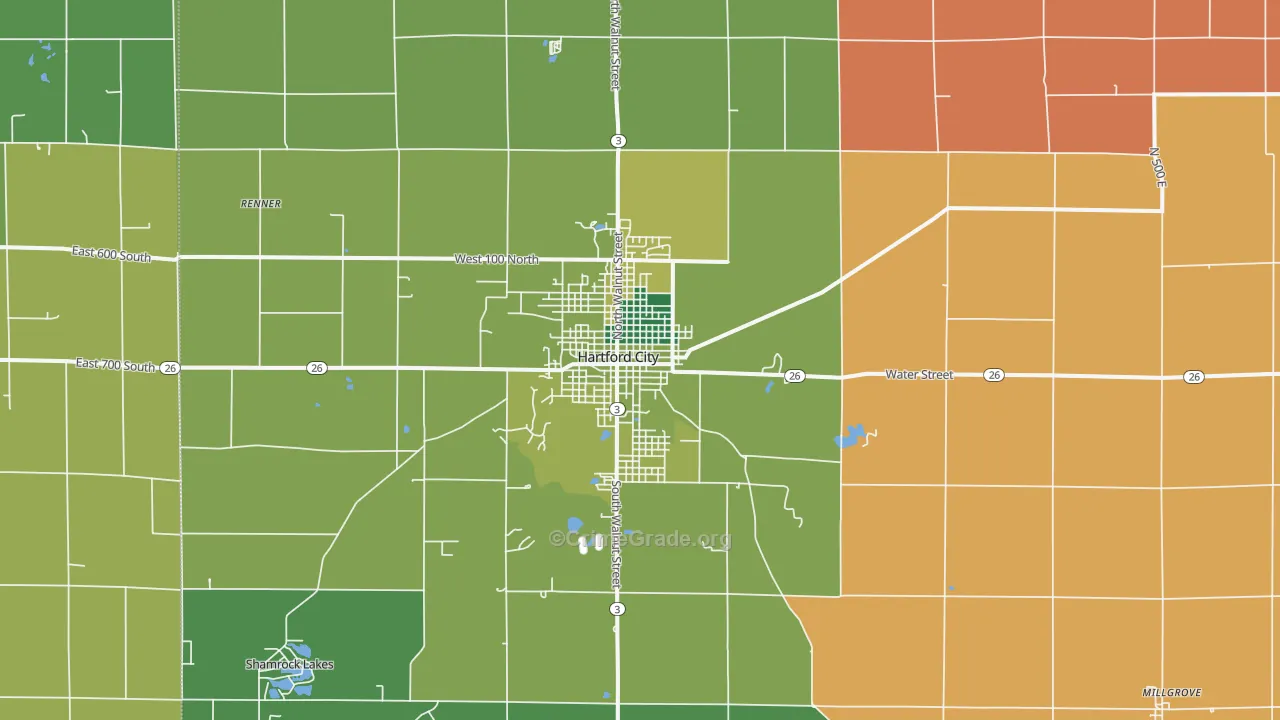 47348, IN Map of Vehicle Theft Rates