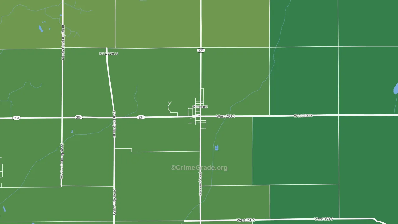 47351, IN Map of Vehicle Theft Rates