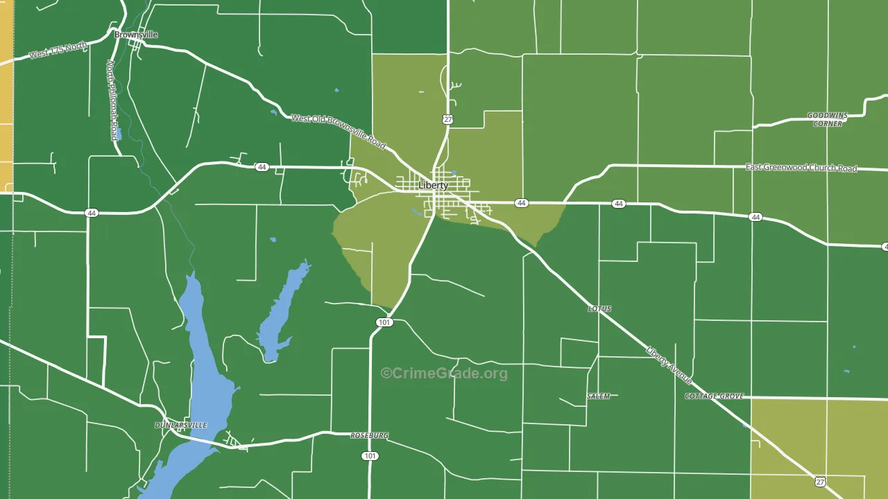 47353, IN Map of Vehicle Theft Rates