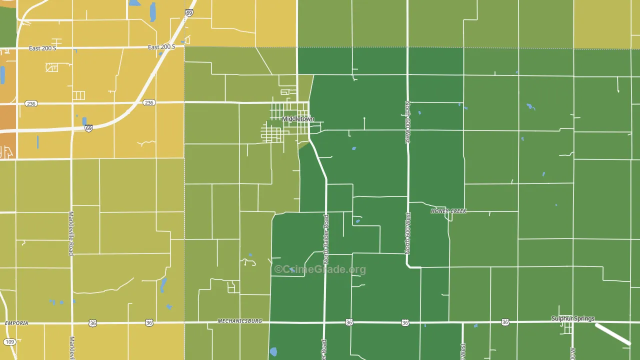 47356, IN Map of Vehicle Theft Rates