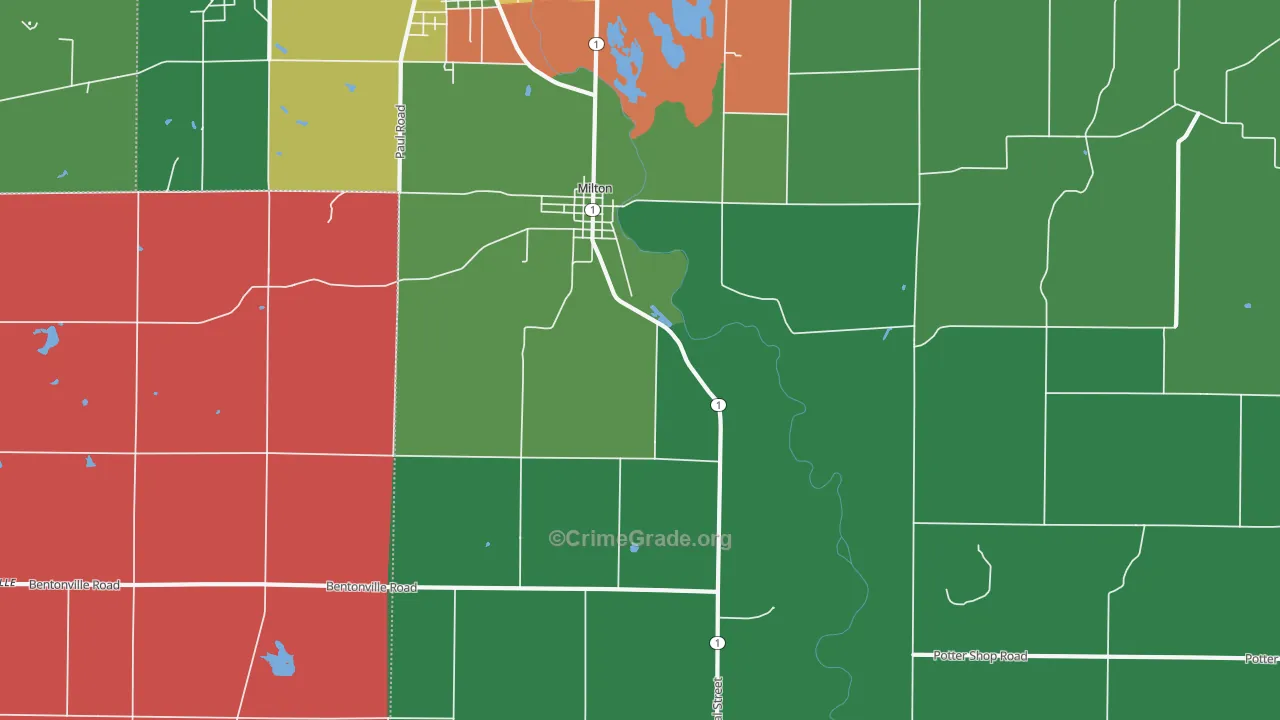 47357, IN Map of Vehicle Theft Rates