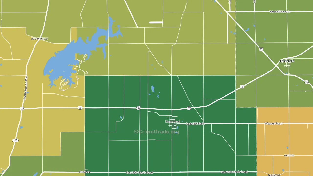 47360, IN Map of Vehicle Theft Rates