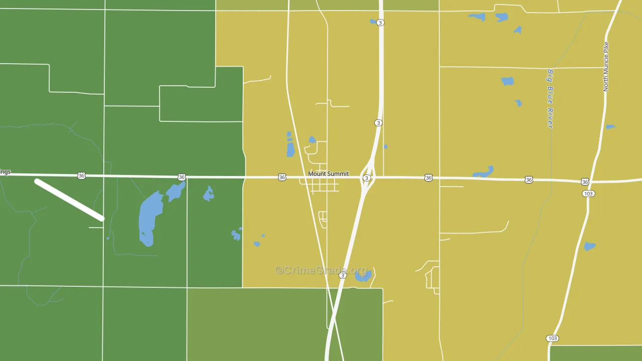 47361, IN Map of Vehicle Theft Rates