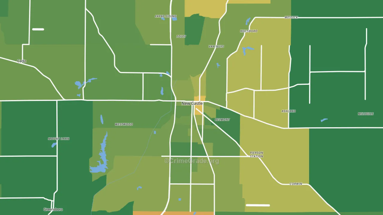 47362, IN Map of Vehicle Theft Rates
